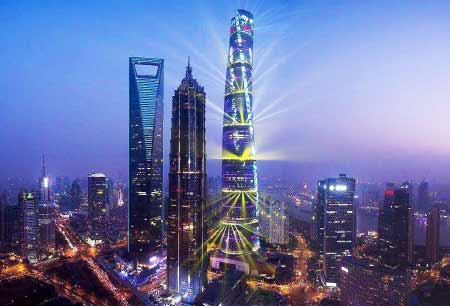 上海中央地标灯光秀广告